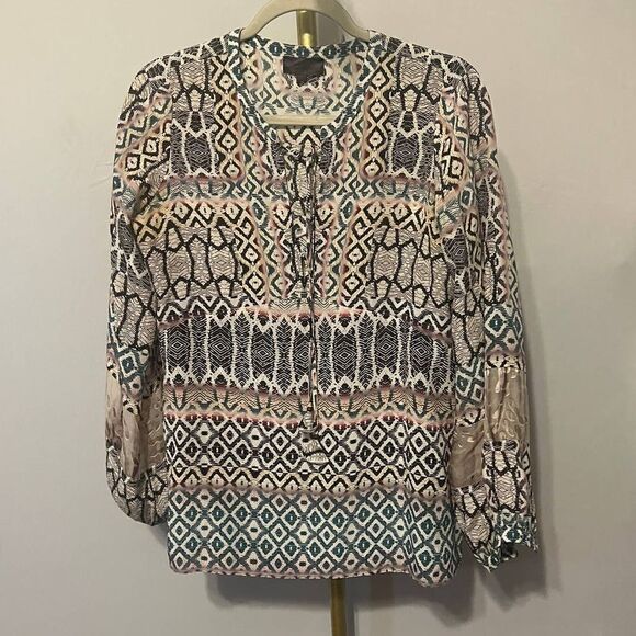 Hale Bob Silk Button Down Blouse Women's Sz. XS - Picture 2 of 7